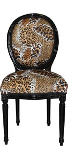 4251287710359 - Barock Esszimmer Stuhl Medaillon Tiger Muster Schwarz - Barock Möbel - Limited Edition 4251287710359 - Barock Esszimmer Stuhl Medaillon Tiger Muster Schwarz - Barock Möbel - Limited Edition