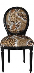 4251287710359 - Barock Esszimmer Stuhl Medaillon Tiger Muster Schwarz - Barock Möbel - Limited Edition 4251287710359 - Barock Esszimmer Stuhl Medaillon Tiger Muster Schwarz - Barock Möbel - Limited Edition