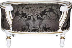 4252006228353 - Barock Hunde & Katzen Sofa Schwarz Barock Muster Weiss Gold - Hundesessel Sitz Hundebett Katzenbett Hund Katze Möbel 4252006228353 - Barock Hunde & Katzen Sofa Schwarz Barock Muster Weiss Gold - Hundesessel Sitz Hundebett Katzenbett Hund Katze Möbel