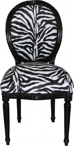 4251287710755 - Barock Esszimmer Stuhl Medallion Zebra Muster Schwarz - Barock Möbel - Limited Edition 4251287710755 - Barock Esszimmer Stuhl Medallion Zebra Muster Schwarz - Barock Möbel - Limited Edition