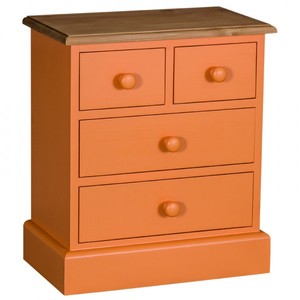 4251287711431 - Landhaus Stil Kommode mit 4 Schubladen - Jugendstil Shabby Chic MÃ¶bel - Massivholz Nachtschrank