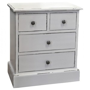 4251287711448 - Landhaus Stil Kommode mit 4 Schubladen - Jugendstil Shabby Chic MÃ¶bel - Massivholz Nachtschrank