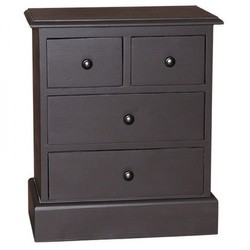 4251287711424 - Landhaus Stil Kommode mit 4 Schubladen - Jugendstil Shabby Chic Möbel - Massivholz Nachtschrank 4251287711424 - Landhaus Stil Kommode mit 4 Schubladen - Jugendstil Shabby Chic Möbel - Massivholz Nachtschrank