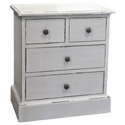 4251287711448 - Landhaus Stil Kommode mit 4 Schubladen - Jugendstil Shabby Chic MÃ¶bel - Massivholz Nachtschrank