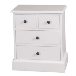 4251287711400 - Landhaus Stil Kommode mit 4 Schubladen - Jugendstil Shabby Chic MÃ¶bel - Massivholz Nachtschrank