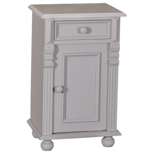 4251287711530 - Jugendstil Nacht Schrank Kommode mit Schublade und Schrankfach - Landhaus Shabby Chic MÃ¶bel - Massivholz NachtschrÃ¤nkchen Barock