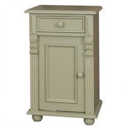 4251287711547 - Jugendstil Nacht Schrank Kommode mit Schublade und Schrankfach - Landhaus Shabby Chic MÃ¶bel - Massivholz NachtschrÃ¤nkchen Barock