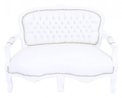 4251287711608 - Barock Kinder Sitzbank WeiÃ Lederoptik   WeiÃ Antik Stil Kinder Sofa