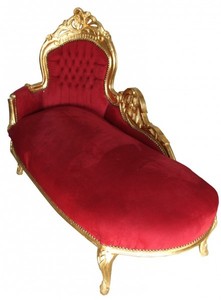 4251287714654 - Barock Chaiselongue King Bordeaux   Gold