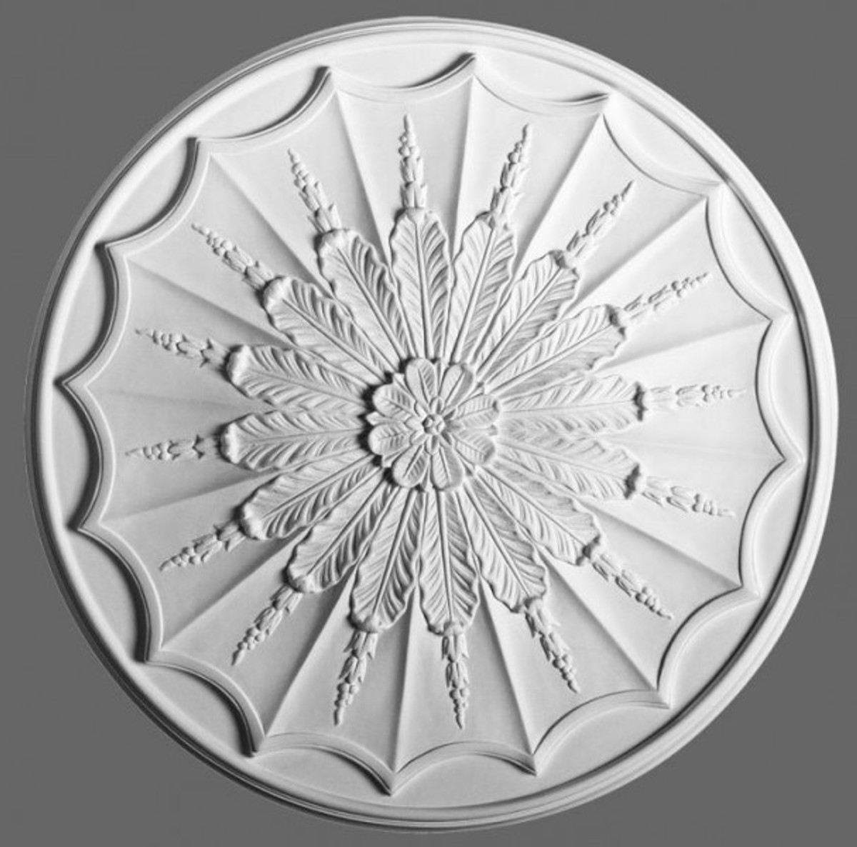 Casa Padrino Stuck Rosette 77.5 x 53 cm Deckenstuck Deckenrosette Stuckrosette Wandrosette Barock Jugendstil