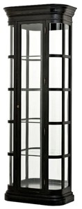 4251287715408 - Luxus Vitrine Schwarz 875 x 445 x H 238 cm - Ovaler Massivholz Vitrinenschrank mit GlastÃ¼r und Glasregalen - Luxus MÃ¶bel - Luxus QualitÃ¤t