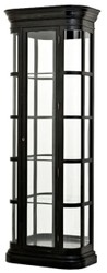 4251287715408 - Luxus Vitrine Schwarz 875 x 445 x H 238 cm - Ovaler Massivholz Vitrinenschrank mit GlastÃ¼r und Glasregalen - Luxus MÃ¶bel - Luxus QualitÃ¤t