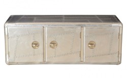 4251287715743 - Art Deco Designer Flieger Sideboard Aluminium mit 3 Schubladen 145 x 60 x 55 cm - Vintage Look 4251287715743 - Art Deco Designer Flieger Sideboard Aluminium mit 3 Schubladen 145 x 60 x 55 cm - Vintage Look