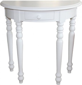 4251287717266 - Konsolentisch mit Schubladen WeiÃ Mod1 - Halbmond Tisch - SekretÃ¤r Konsole - Telefontisch