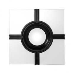 4251287718133 - Luxus Wand Spiegel Art Deco Schwarz   Spiegelglas 61 x 61 cm - Wandspiegel