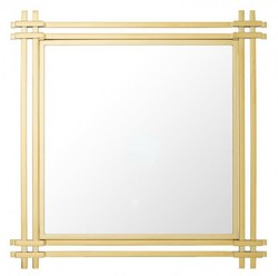 4251287718232 - Luxus Spiegel Art Deco 90 x 90 cm Edelstahl poliert Goldfarben - Wandspiegel - Luxus Hotel MÃ¶bel Collection