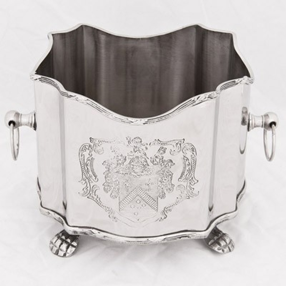 4251287719338 - Luxus Barock Blumenvase Messing vernickelt - Pflanzentopf - Hotel Dekoration - BlumengefÃ¤Ã Blumentopf