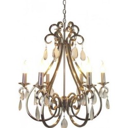 4251287721959 - Barock Decken Kristall Kronleuchter Silber Durchmesser 63 x H 70 cm Antik Stil - MÃ¶bel LÃ¼ster Leuchter Deckenleuchte HÃ¤ngelampe