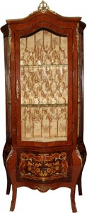 4251287722734 - Barock Vitrine Model Mahagoni Braun Gold H 180 cm B 88 cm - Vitrinenschrank - Wohnzimmerschrank 4251287722734 - Barock Vitrine Model Mahagoni Braun Gold H 180 cm B 88 cm - Vitrinenschrank - Wohnzimmerschrank