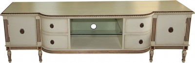 4251287722789 - Barock Fernsehkommode mit 4 Schubladen und 2 TÃ¼ren Antik Creme Gold 190 cm - Fernsehschrank - Sideboard - Unikat!