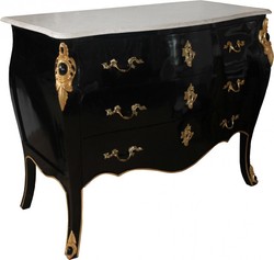 4251287722796 - Barock Luxus Kommode Schwarz Gold Weià 110 cm - Barock Möbel 4251287722796 - Barock Luxus Kommode Schwarz Gold Weià 110 cm - Barock Möbel