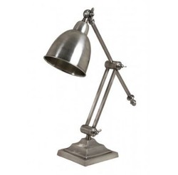 4251287722895 - Tischleuchte Antik Silber 14 x 14 x H 46 cm - Leuchte - Schreibtischleuchte - BÃ¼roleuchte