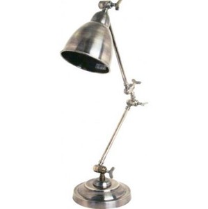 4251287722932 - Tischleuchte Antik Silber 11 x H 50 cm - Leuchte - Schreibtischleuchte - BÃ¼roleuchte