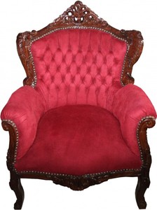 4251287734508 - Barock Sessel Lord Bordeaux Rot Braun - Antik Stil