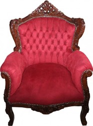 4251287734508 - Barock Sessel Lord Bordeaux Rot Braun - Antik Stil