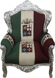 4251287734515 - Barock Sessel King  Italien   Silber - MÃ¶bel Antik Stil