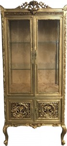 4251287734720 - Barock Vitrine Gold ModF7 - Doppel Vitrinenschrank