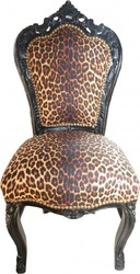 4251287748437 - Barock Esszimmer Stuhl Leopard   Schwarz - MÃ¶bel