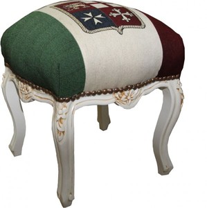 4251287734867 - Barock Sitzhocker Italien Design Amtik Stil Weiß Höhe 40 cm Breite 35 cm - Barock Möbel 4251287734867 - Barock Sitzhocker Italien Design Amtik Stil Weiß Höhe 40 cm Breite 35 cm - Barock Möbel