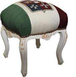 4251287734867 - Barock Sitzhocker Italien Design Amtik Stil Weiß Höhe 40 cm Breite 35 cm - Barock Möbel 4251287734867 - Barock Sitzhocker Italien Design Amtik Stil Weiß Höhe 40 cm Breite 35 cm - Barock Möbel