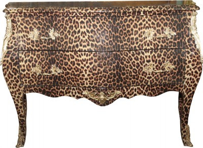 4251287735123 - Barock Kommode Leopard mit goldenen Metall Applikationen 123 cm - Barock MÃ¶bel