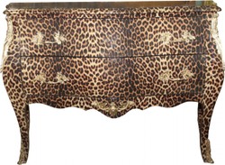 4251287735123 - Barock Kommode Leopard mit goldenen Metall Applikationen 123 cm - Barock MÃ¶bel