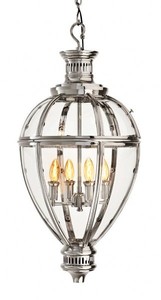 4251287735284 - Luxus Laterne - Luxus HÃ¤ngeleuchte Nickel Durchmesser 365 x H 81 cm