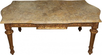 4251287735680 - Barock Couchtisch Gold mit cremefarbener Marmorplatte - Limited Edition 4251287735680 - Barock Couchtisch Gold mit cremefarbener Marmorplatte - Limited Edition