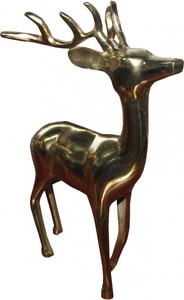 4251287736328 - Designer Deko Hirsch Gold 28 x 14 x 36cm - poliertes Aluminium - Figur Skulptur 4251287736328 - Designer Deko Hirsch Gold 28 x 14 x 36cm - poliertes Aluminium - Figur Skulptur