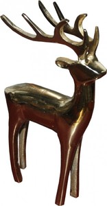 4251287736342 - Designer Deko Hirsch Gold 14 x 6 x 23cm - poliertes Aluminium - Figur Skulptur