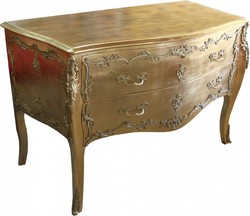 4251760301593 - Barock Kommode Gold 130 cm - Handgefertigt aus Massivholz - Limited Edition