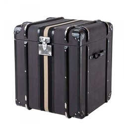 4251287739121 - Luxus Koffer Schrank Truhe Dark Grey Canvas - Art Deco Barock Jugendstil Kofferschrank Nachtschrank