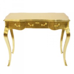 4251287740615 - Luxus Barock Schreibtisch   Konsole Gold ink Glasplatte 97 x 78 x 48 cm - SekretÃ¤r Luxus MÃ¶bel