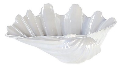 4251287740684 - Designer Schale Muschel Keramik mit hochwertiger Perlmutt Glasur 45 x 26 x H12 cm  - Edle Dekoration