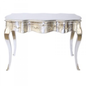 4251287740950 - Barock Schreibtisch SekretÃ¤r   Konsole Silber 120 x 60 x H80 cm