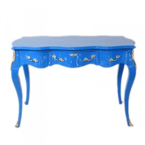 4251287740974 - Barock Schreibtisch SekretÃ¤r   Konsole Blau 120 x 60 x H80 cm - Luxus MÃ¶bel