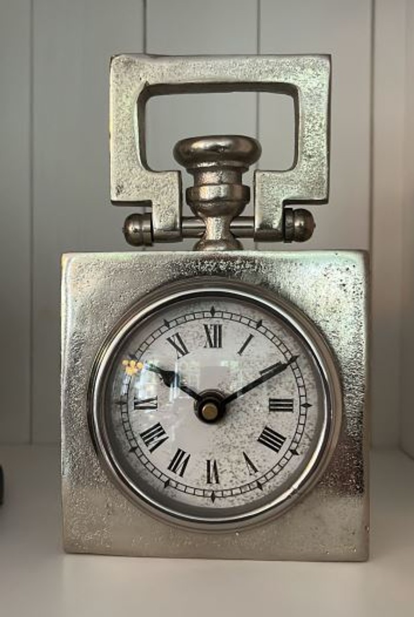 4251287741582 - Designer Tischuhr BRADFORD 105x55x14 cm Nickel - Antik Look