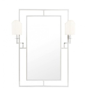 4251287741667 - Luxus Designer Wandspiegel Nickel 113 x H 140 cm - Luxus Hotel Spiegel