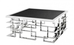 4251287741704 - Art Deco Luxus Couchtisch mit Granitplatte 100 x 100 x H 45 cm - Wohnzimmer Salon Tisch - Hotel MÃ¶bel