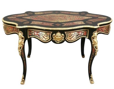 4251287741728 - Barock Boulle SekretÃ¤r Oval - Handgefertigt aus Massivholz - Barock Schreibtisch BÃ¼ro MÃ¶bel